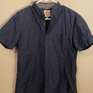 American Eagle Premium Indigo Button Down Short Sleeved Shirt